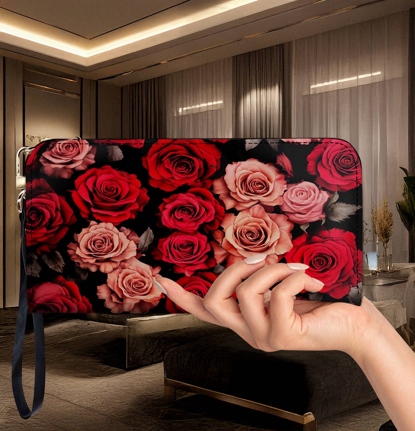 Lorva Leather Wallet Rose Elegance