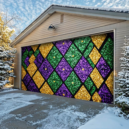 Lorva Mardi Gras Garage Door Banner Decoration