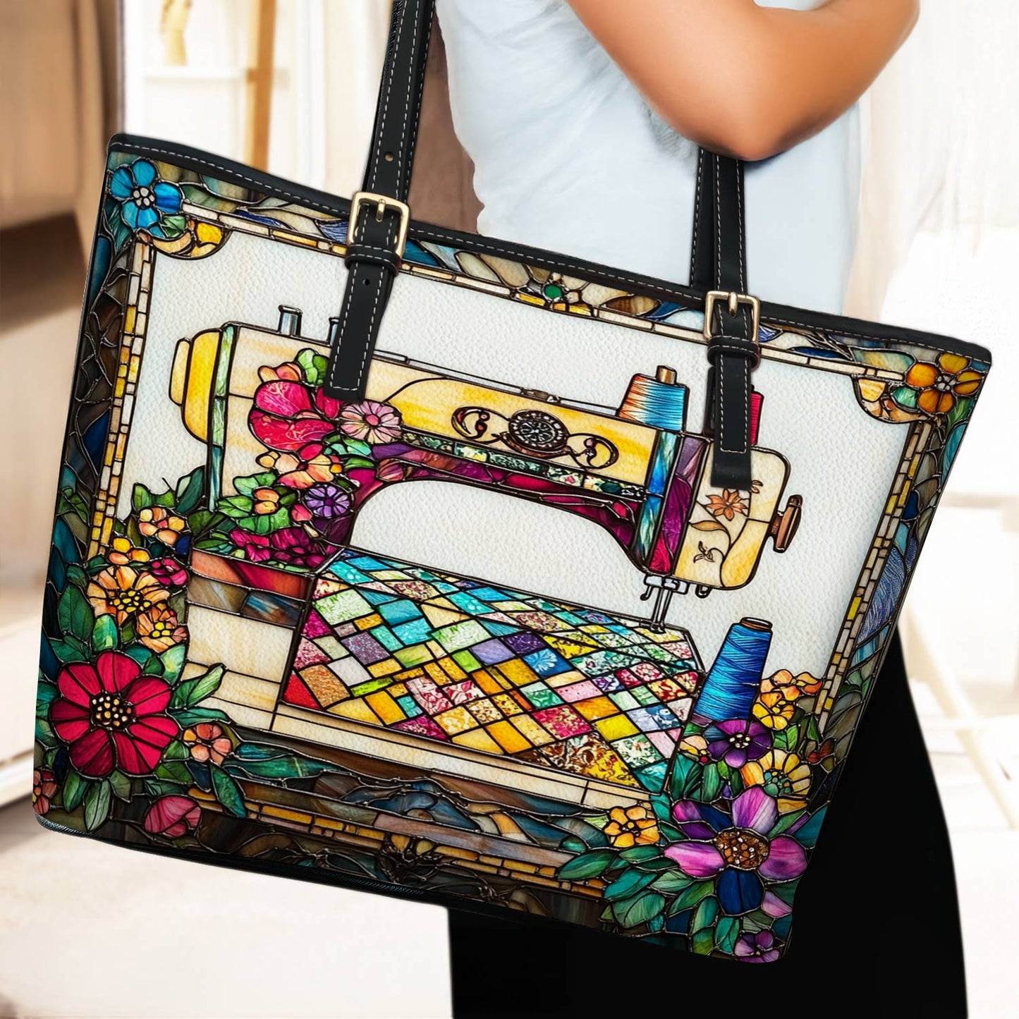 Lorva Leather Tote Bag Quilt & Color