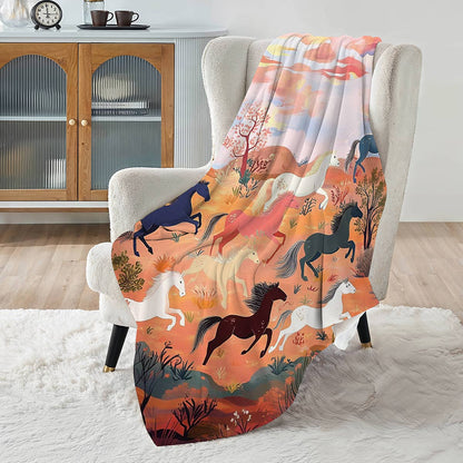 Lorva Fleece Blanket Desert Gallop