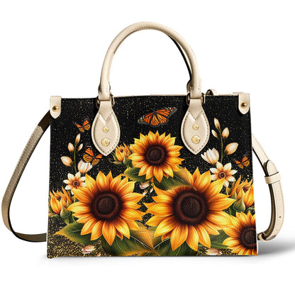 Lorva Leather Bag Golden Sunflower with Monarch Charm