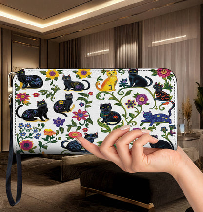 Lorva Leather Wallet Mystic Cat Garden