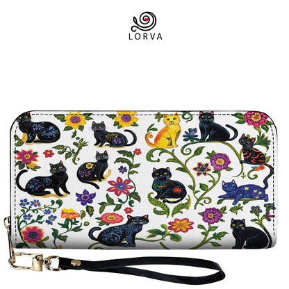 Lorva Leather Wallet Mystic Cat Garden