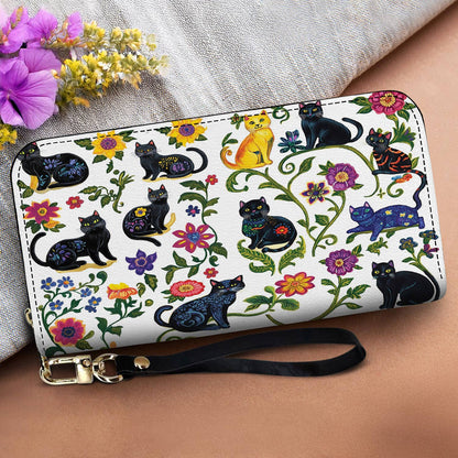 Lorva Leather Wallet Mystic Cat Garden