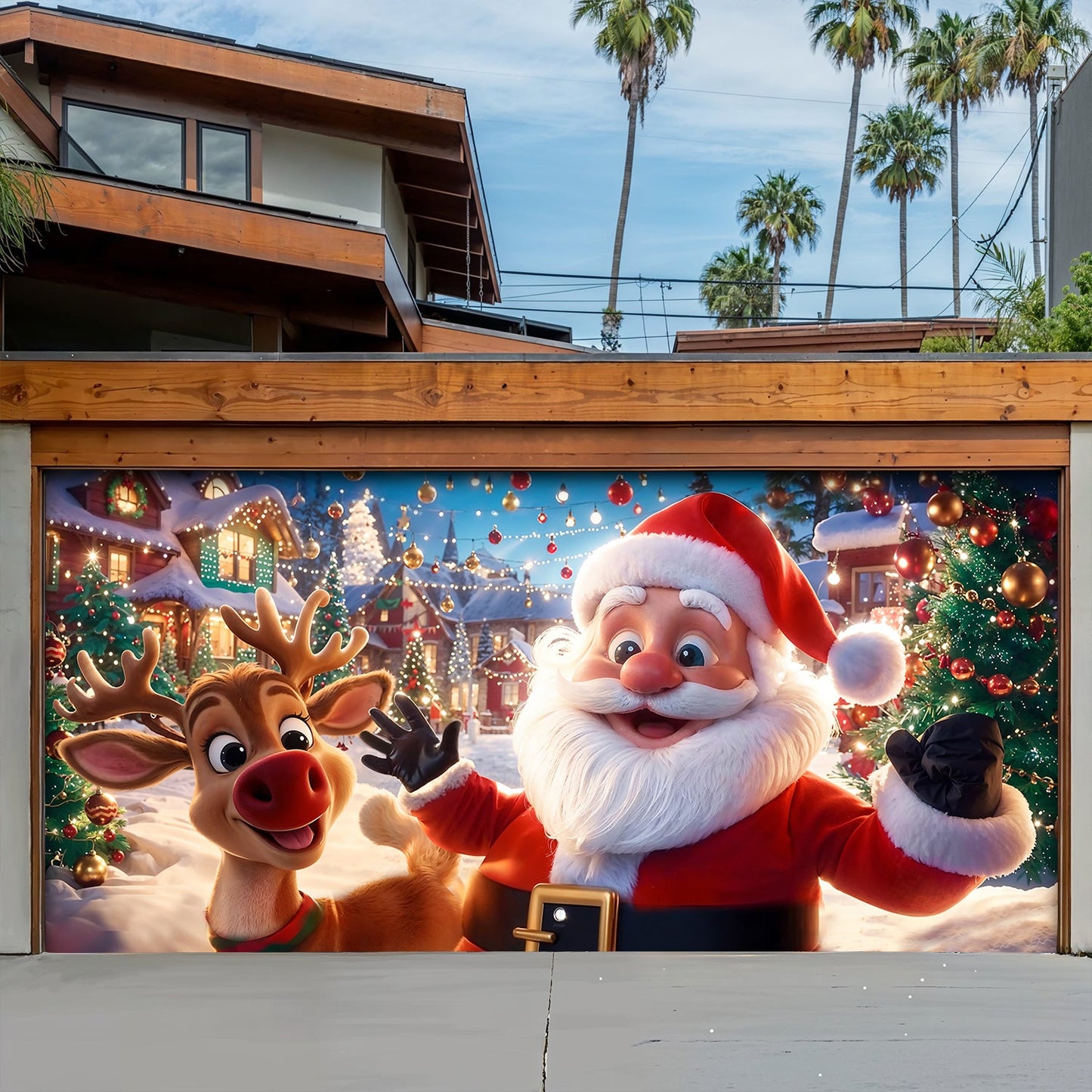 Lorva Christmas Garage Door Banner Decoration Friends