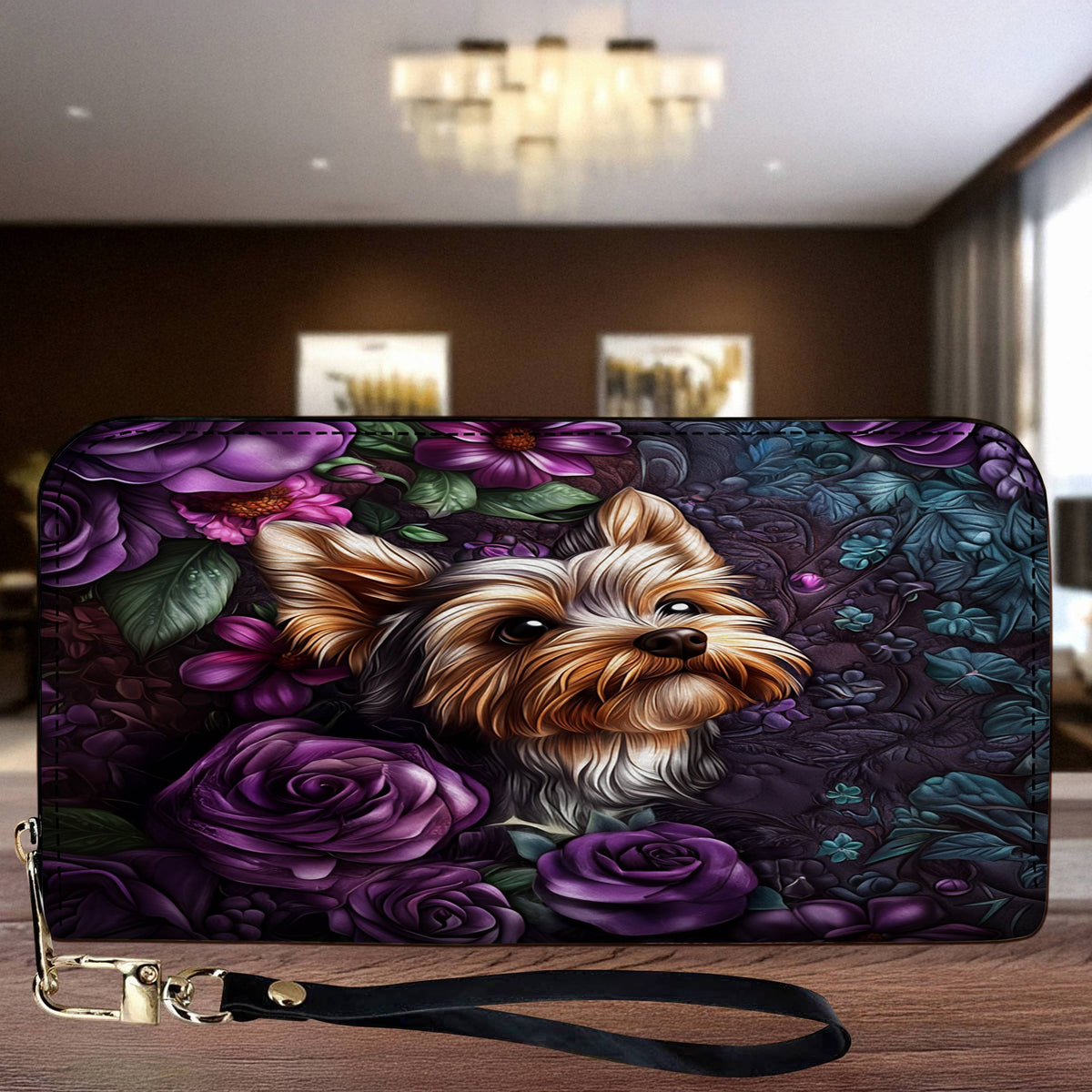 Lorva Leather Wallet Enchanted Yorkie