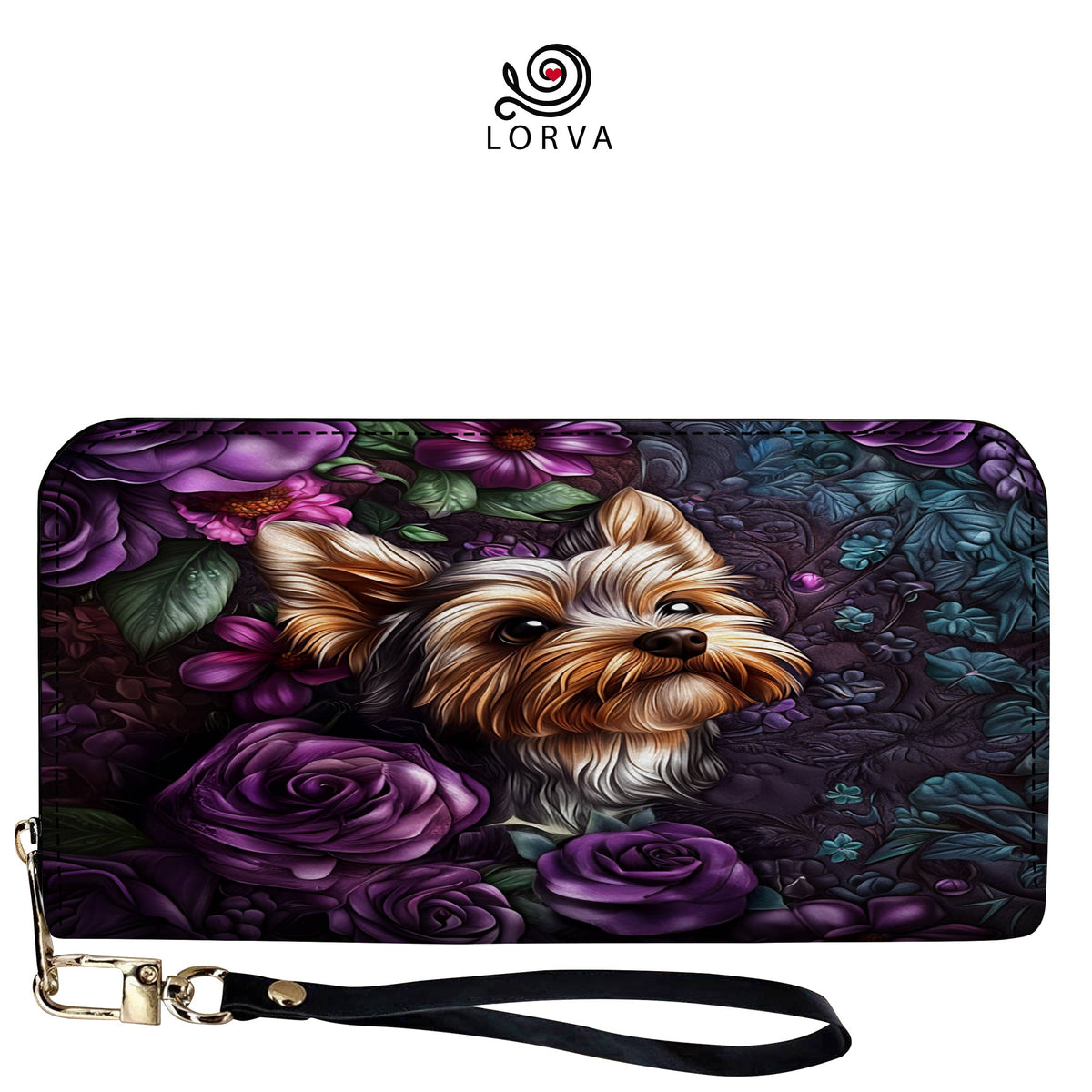 Lorva Leather Wallet Enchanted Yorkie