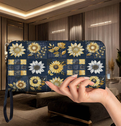 Lorva Leather Wallet Golden Sunflower Elegance