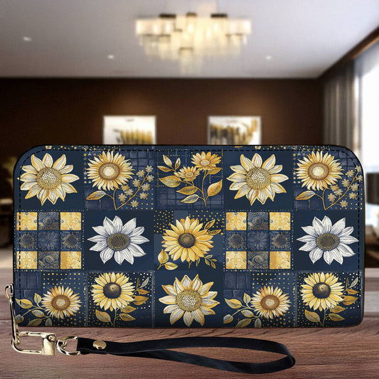 Lorva Leather Wallet Golden Sunflower Elegance