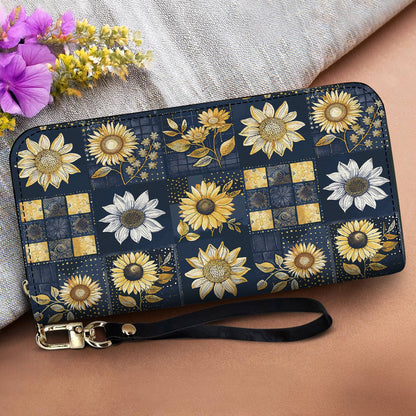 Lorva Leather Wallet Golden Sunflower Elegance
