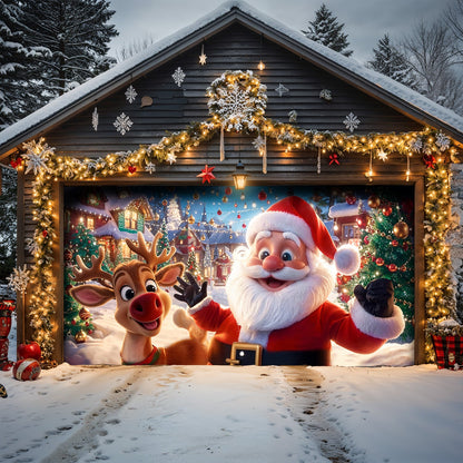 Lorva Christmas Garage Door Banner Decoration Friends