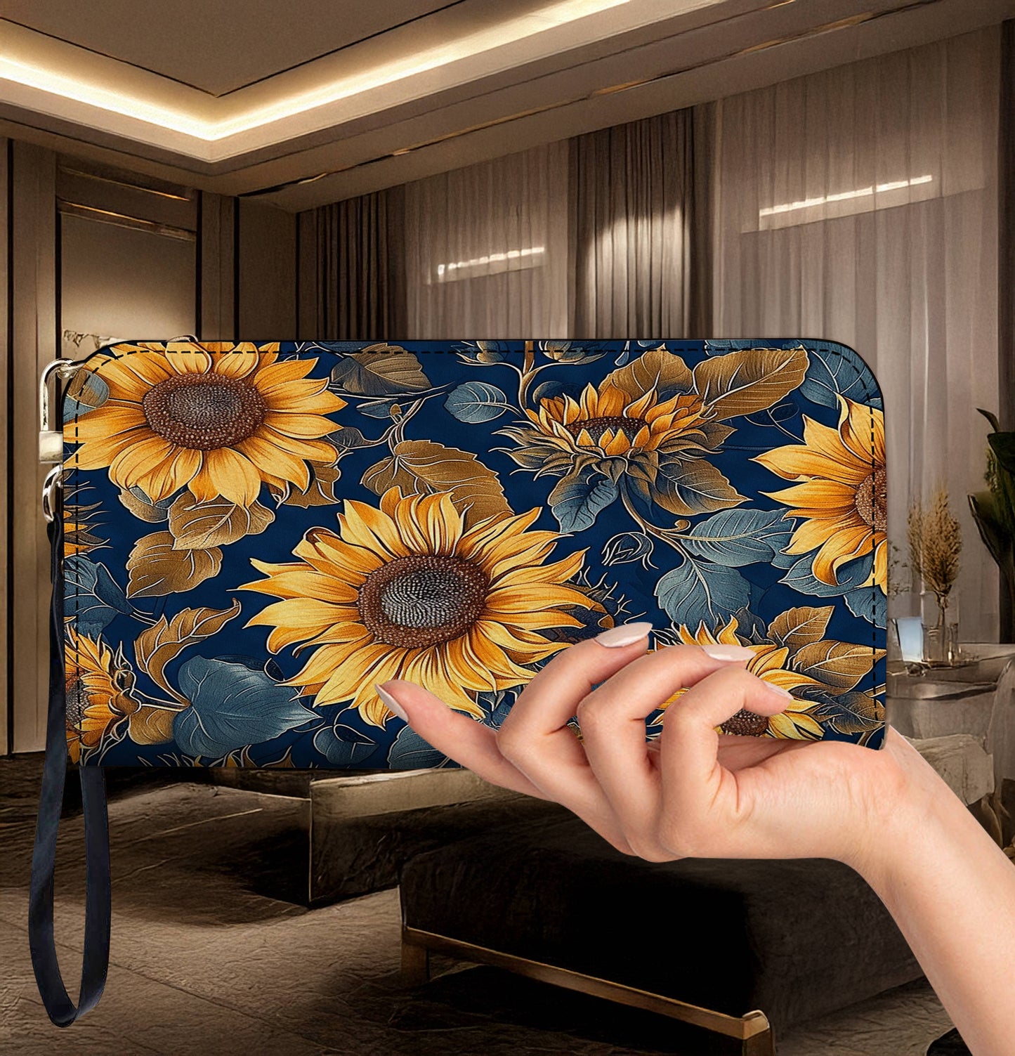 Lorva Leather Wallet Rustic Sunflower