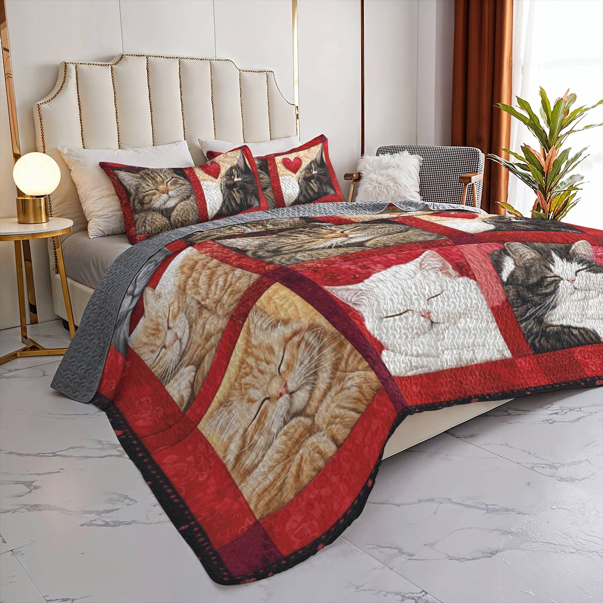 Lorva Cat All Season Quilt 3-Piece Set Sleeping Beauty