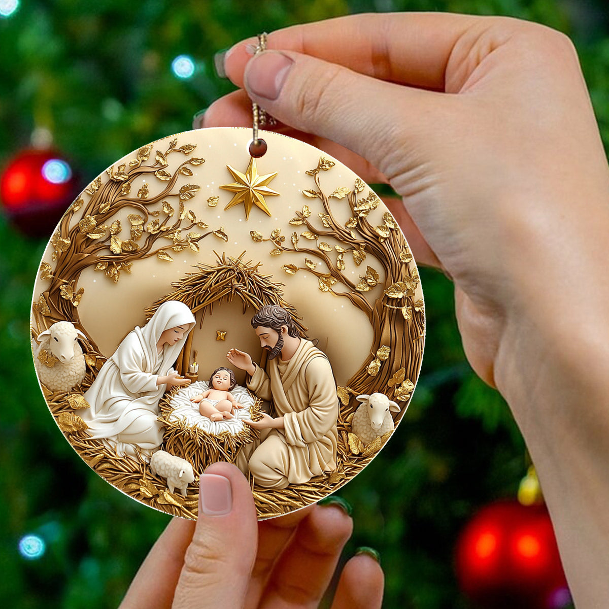 Lorva 2D Acrylic Ornament Holy Family