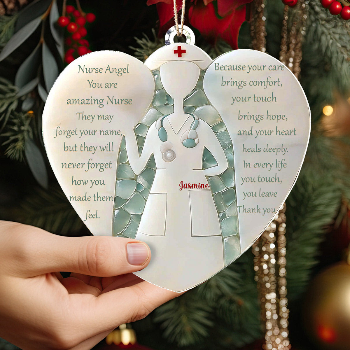 Lorva Nurse Personalized 2D Acrylic Ornament Nurse Angel