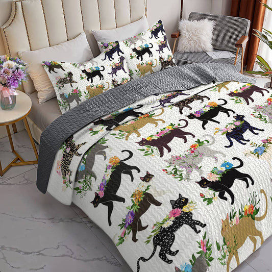 Lorva All Season Quilt 3-Piece Set Charming Floral Catwalk