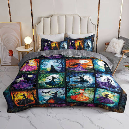Witch Lorva All Season Quilt 3-Piece Set Moonlit Witches