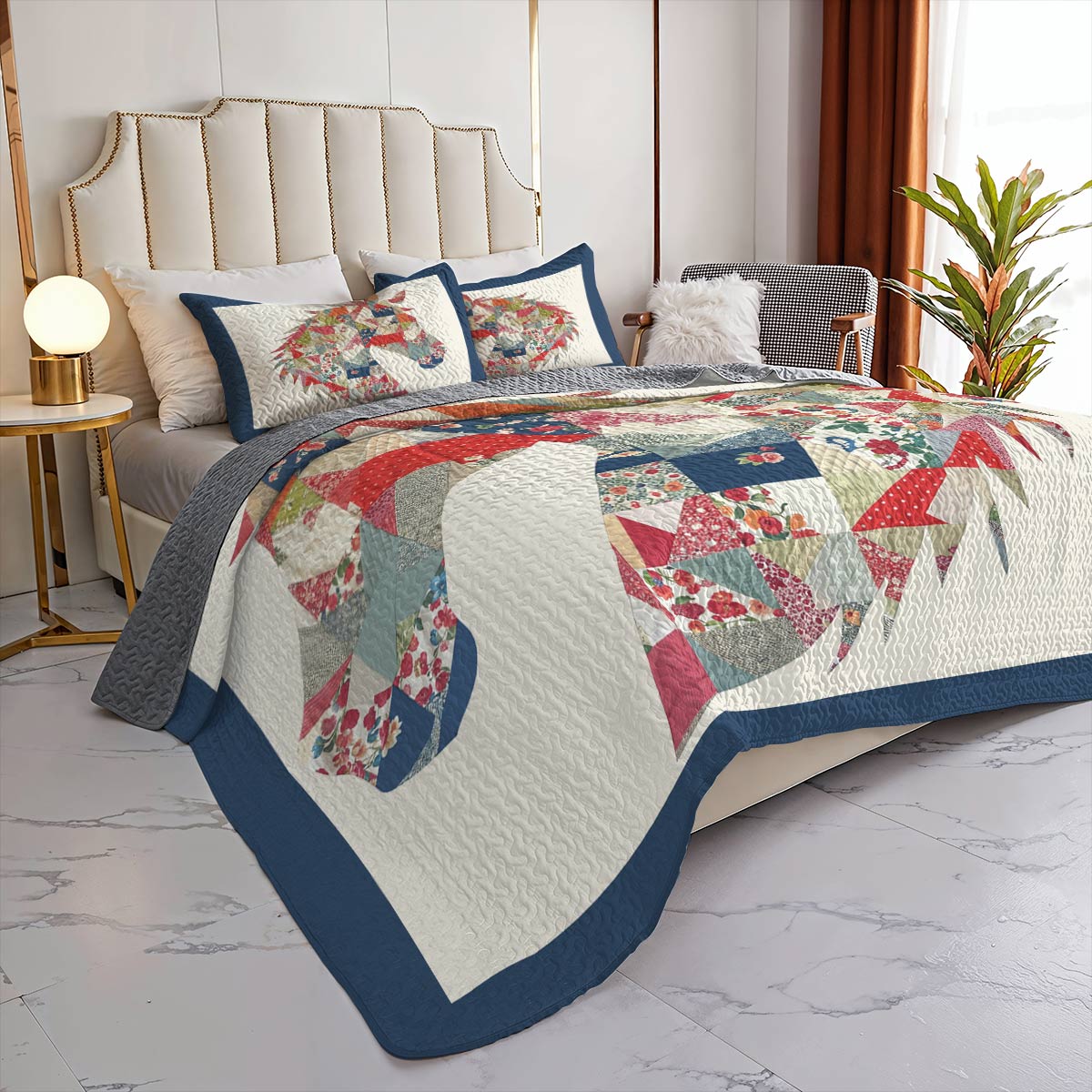 Lorva All Season Quilt 3-Piece Set Floral Horse Dream