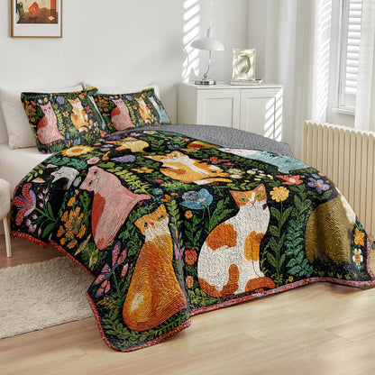 Lorva All Season Quilt 3-Piece Set Tribal Cats