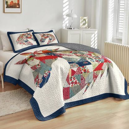 Lorva All Season Quilt 3-Piece Set Floral Horse Dream