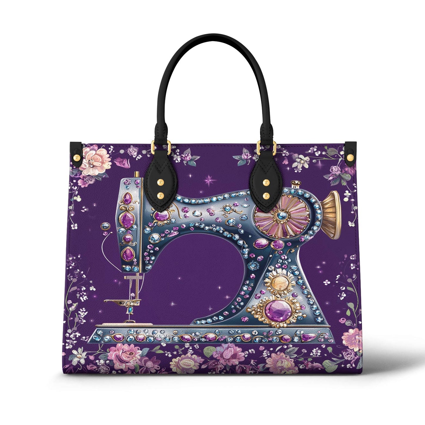Lorva Sewing Leather Bag Purple Spark