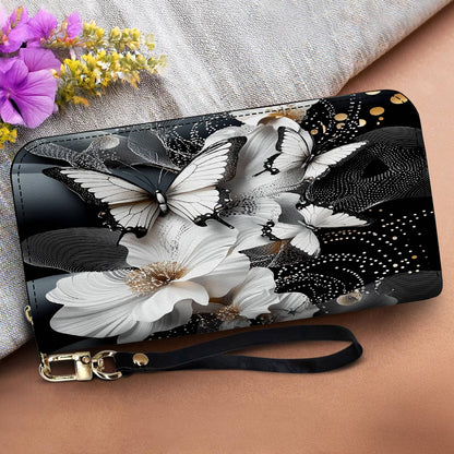 Lorva Butterfly Leather Wallet Midnight Flutter