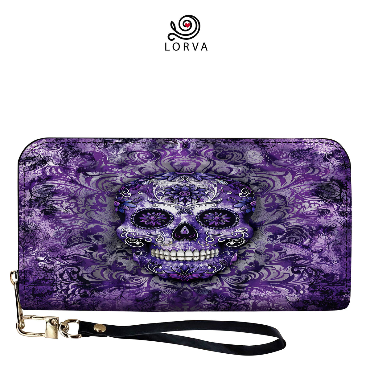 Lorva Leather Wallet Royal Skull Elegance