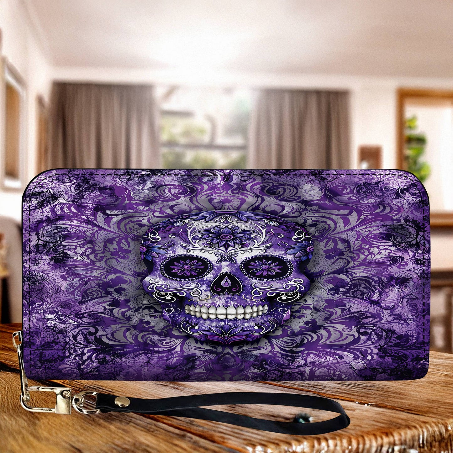 Lorva Leather Wallet Royal Skull Elegance