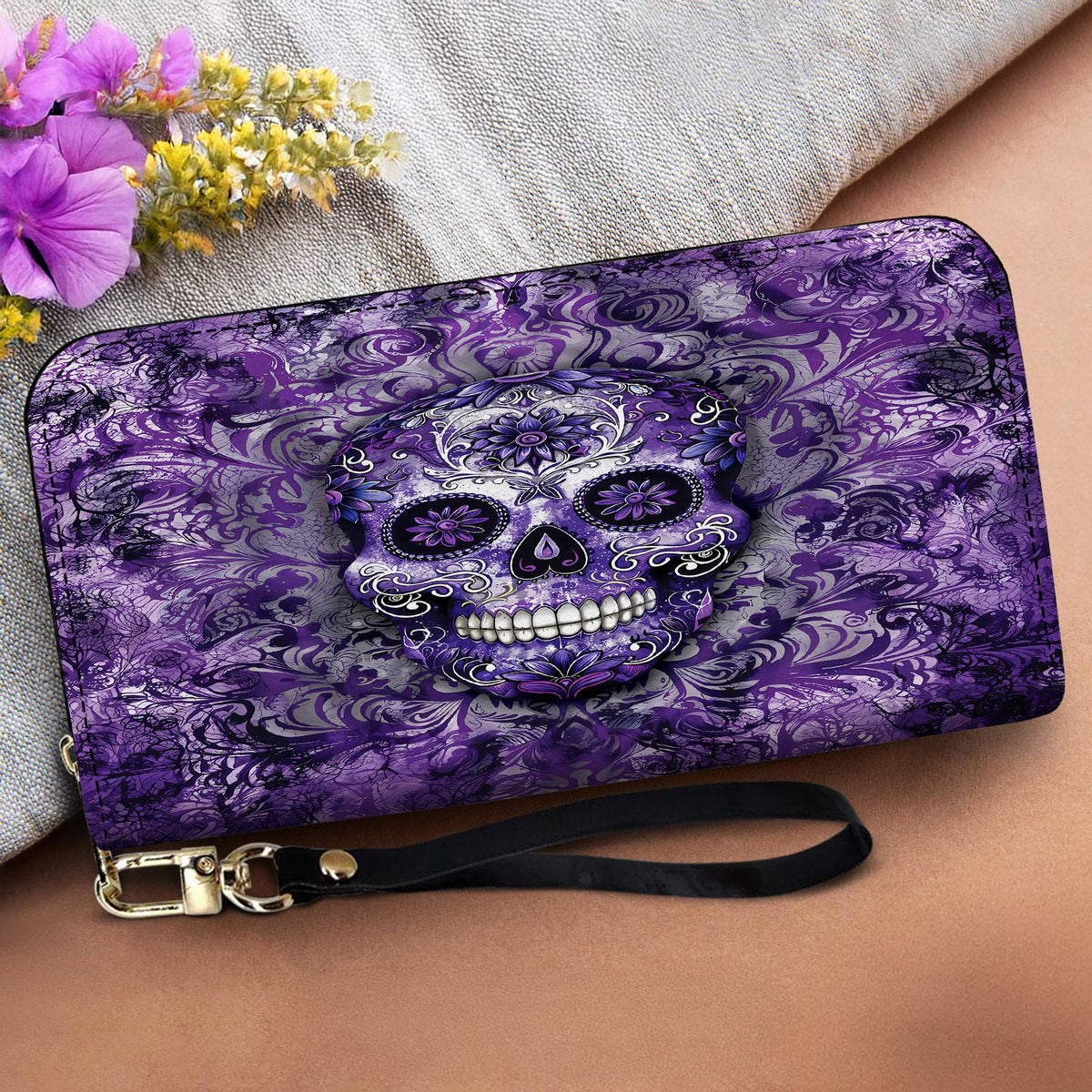 Lorva Leather Wallet Royal Skull Elegance