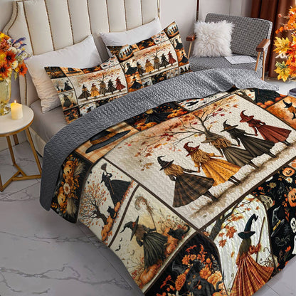 Witch Lorva All Season Quilt 3-Piece Set Autumn Witch Gathering