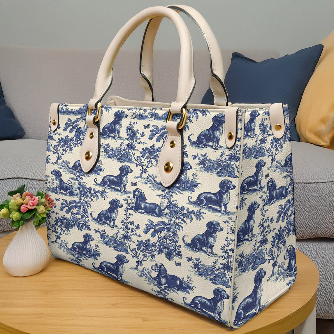 Lorva Dachshund Leather Bag Lazy Day In Garden