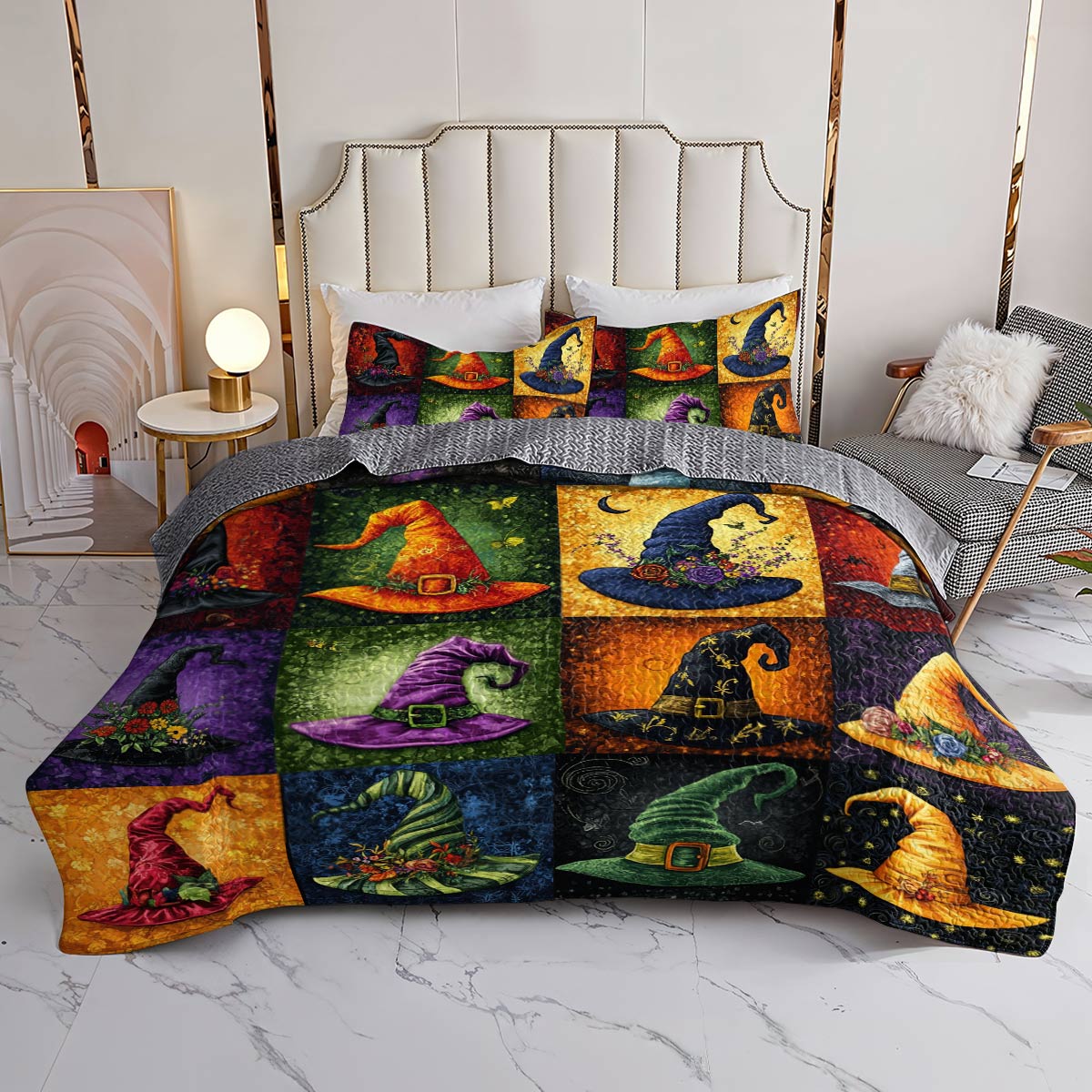 Witch Lorva All Season Quilt 3-Piece Set Magic Witch Hats