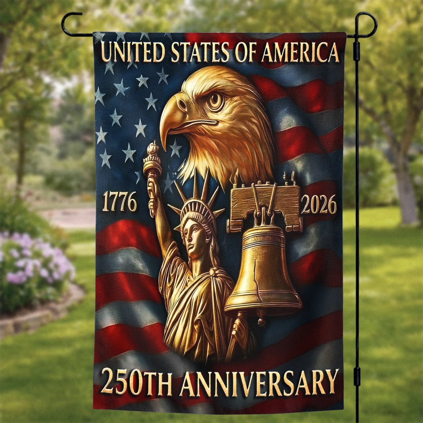 Lorva Garden Flag America 250th Anniversary