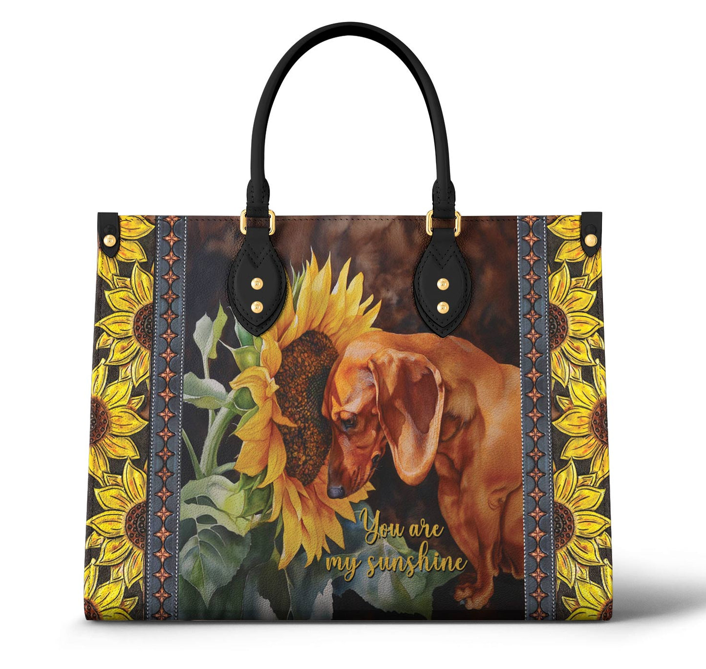 Lorva Leather Bag Dachshund You Are My Sunshine