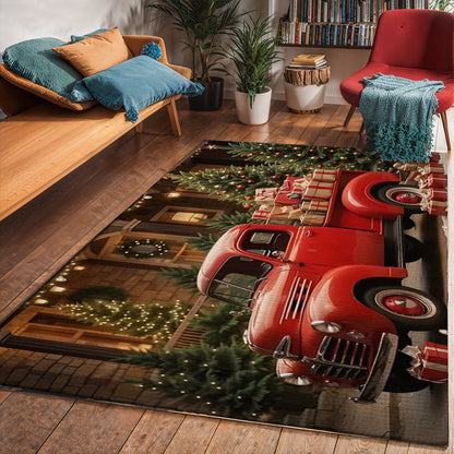Lorva Christmas Area Rug Truck Delight