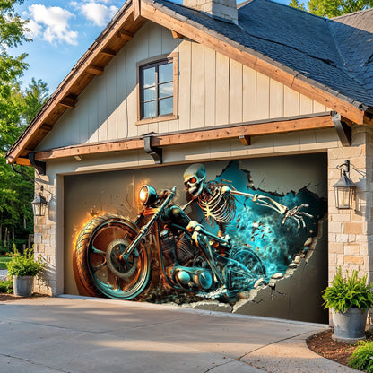 Lorva Halloween Garage Door Banner Decoration The Grim Biker