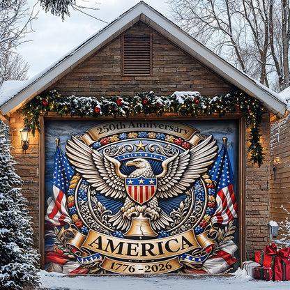 Lorva Garage Door Banner Decoration 250 Years of American's Power
