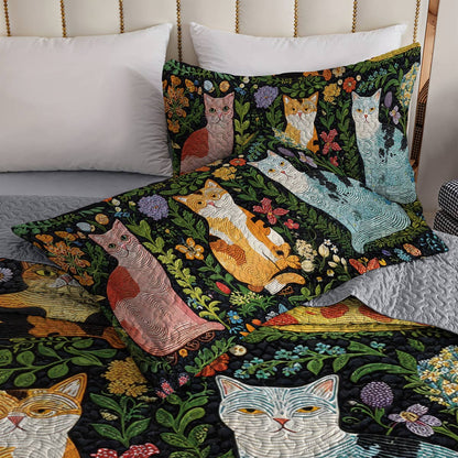 Lorva All Season Quilt 3-Piece Set Tribal Cats