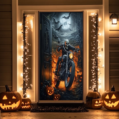 Lorva Halloween Door Cover Skull Rider Haunted