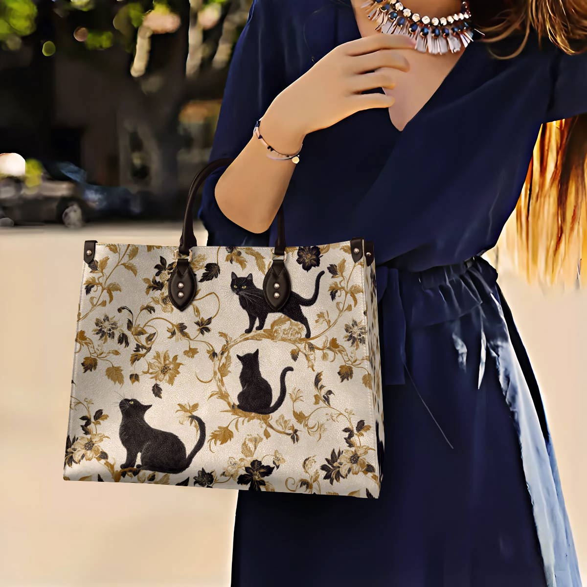 Lorva Leather Bag Midnight Black Cats