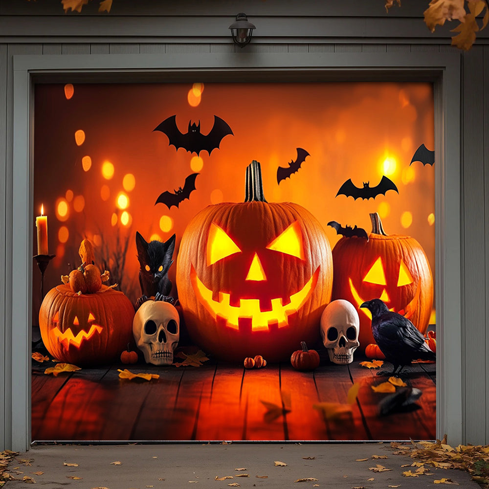 Lorva Halloween Garage Door Banner Decoration Bewitched Pumpkin Night