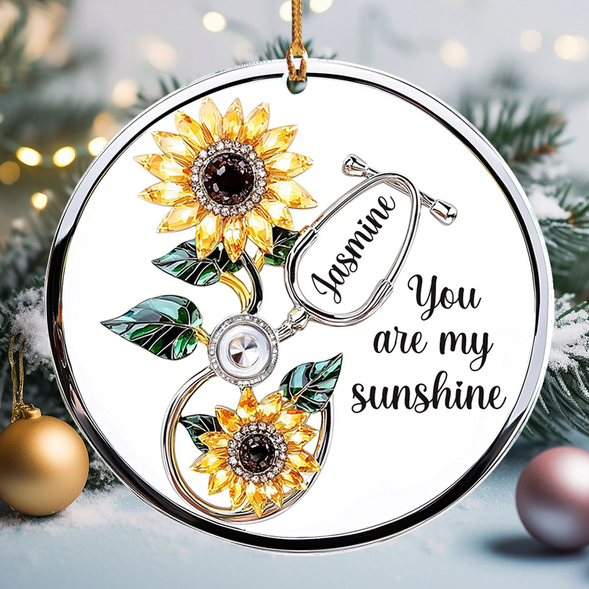 Lorva Personalized Nurse 2D Acrylic Ornament You Are My Sunshine