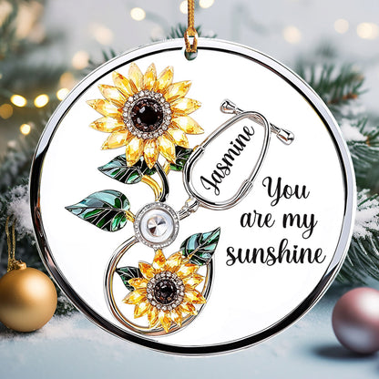 Lorva Personalized Nurse 2D Acrylic Ornament You Are My Sunshine