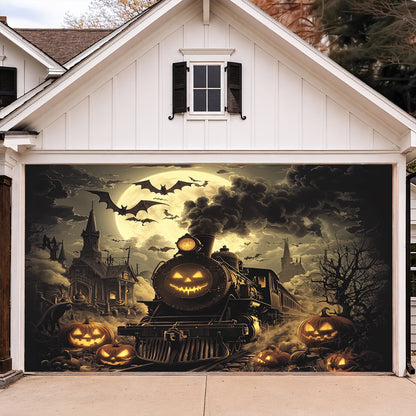 Lorva Halloween Garage Door Banner Decoration Pumpkin Express Halloween