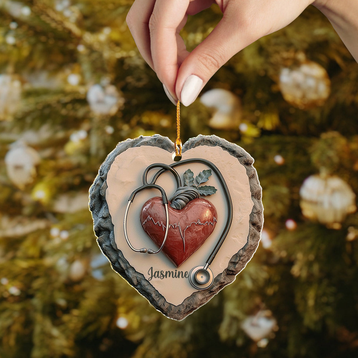 Lorva Nurse 2D Acrylic Ornament Heartbeat of Care