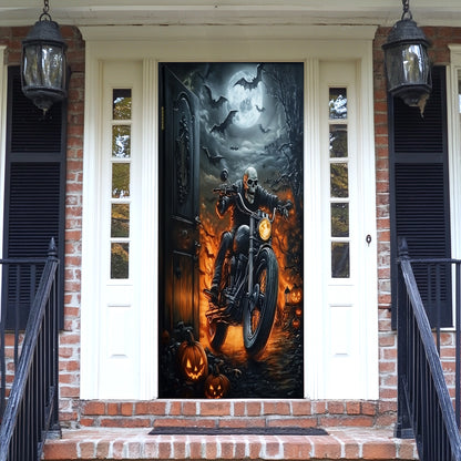 Lorva Halloween Door Cover Skull Rider Haunted