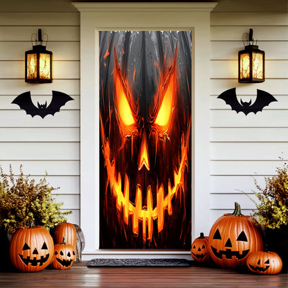 Lorva Halloween Door Cover Horror Pumpkin Face