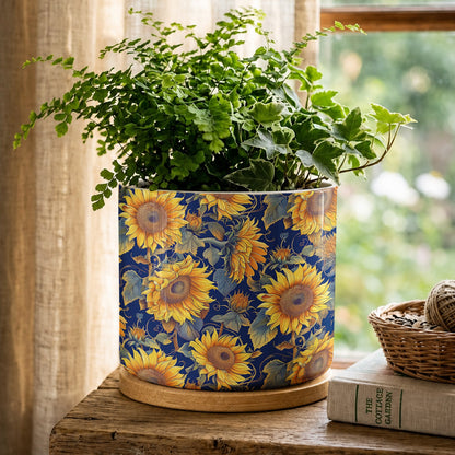 Lorva Sunflower Ceramic Plant Pot Vintage