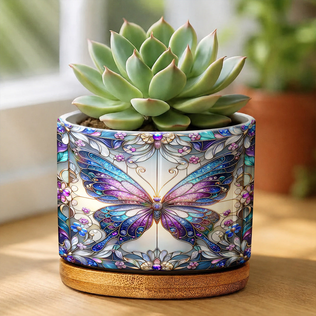 Lorva Ceramic Plant Pot Mysterious Butterfly