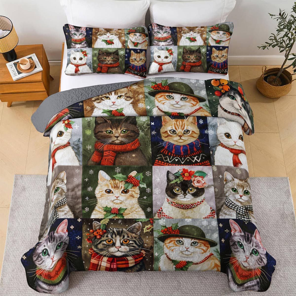 Lorva All Season Quilt 3-Piece Set Color Me Kitty